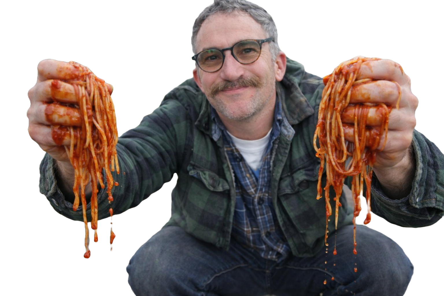 Me holding spaghetti (hero)